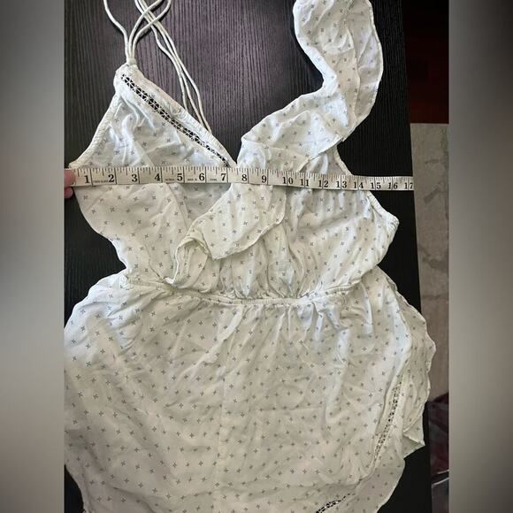 Free People Intimately White Ruffled Women's Sleepwear Romper - Picture 2 of 5